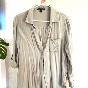Max Studio Gray Relaxed Fit Casual Shirt